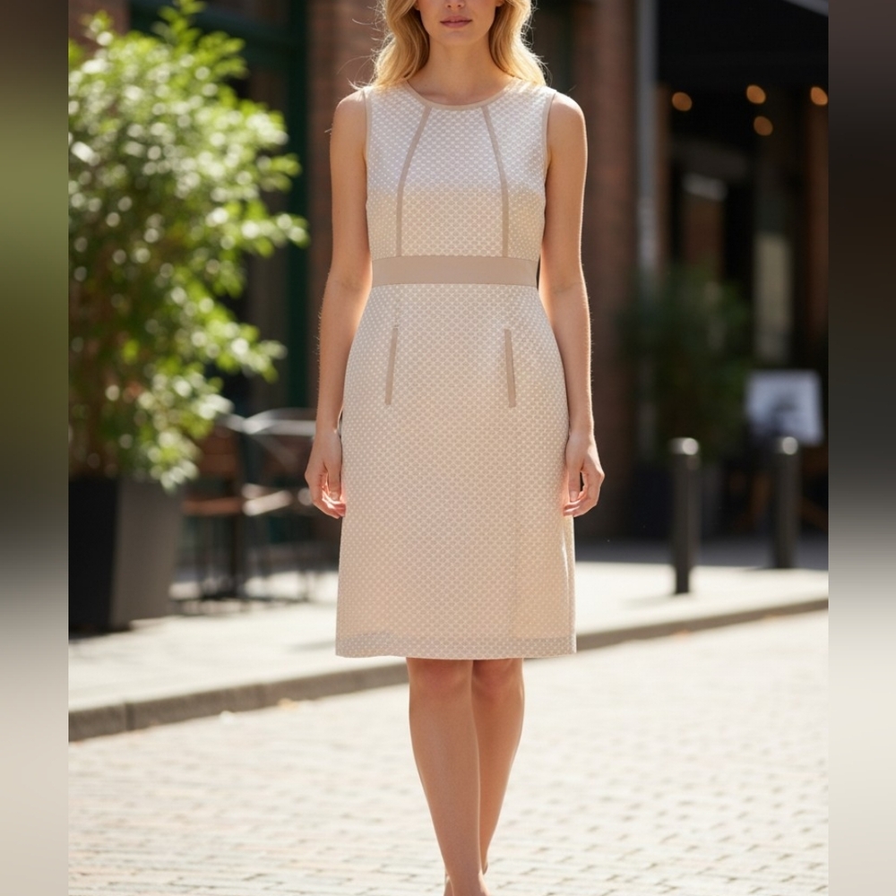 Womens Calvin Klein Beige Sheath Dress